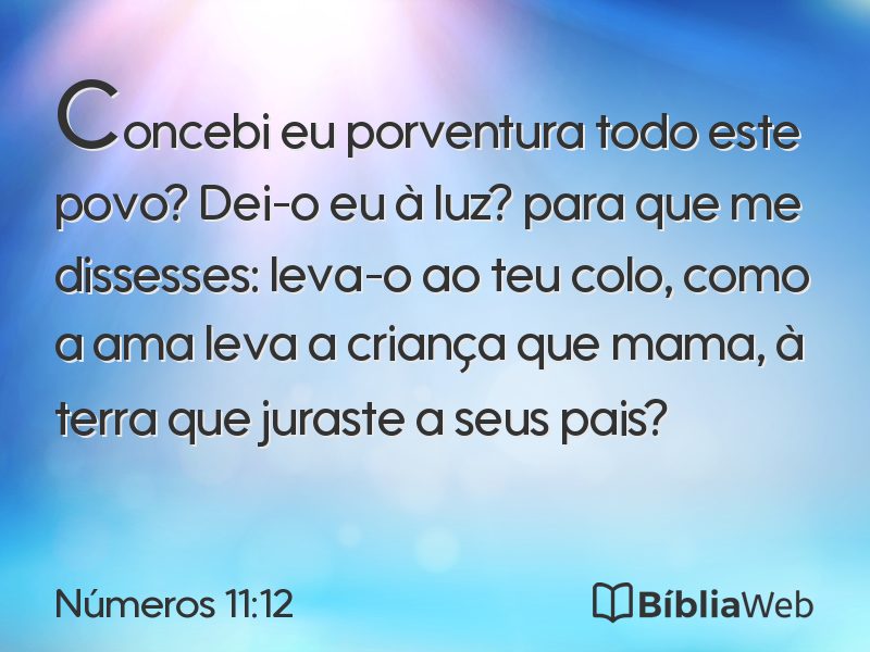 Números 11:12 em imagem para compartilhar