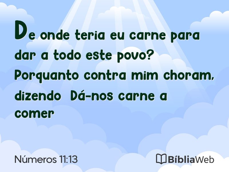 Números 11:13 em imagem para compartilhar