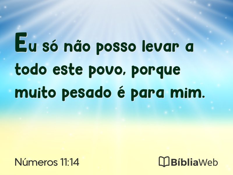 Números 11:14 em imagem para compartilhar