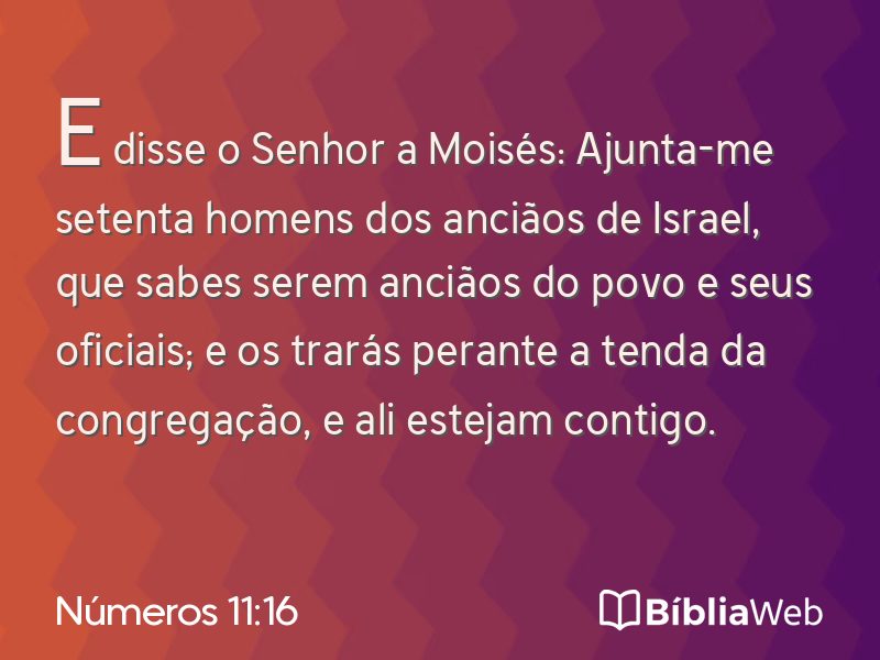 Números 11:16 em imagem para compartilhar