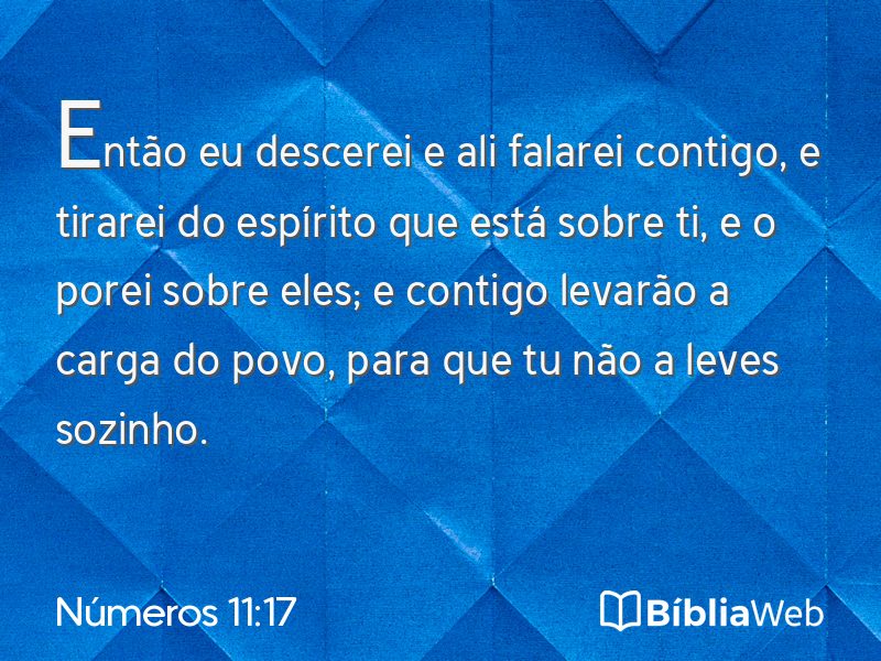 Números 11:17 em imagem para compartilhar