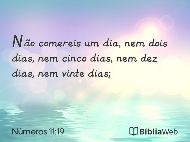 Números 11:19 em imagem para compartilhar