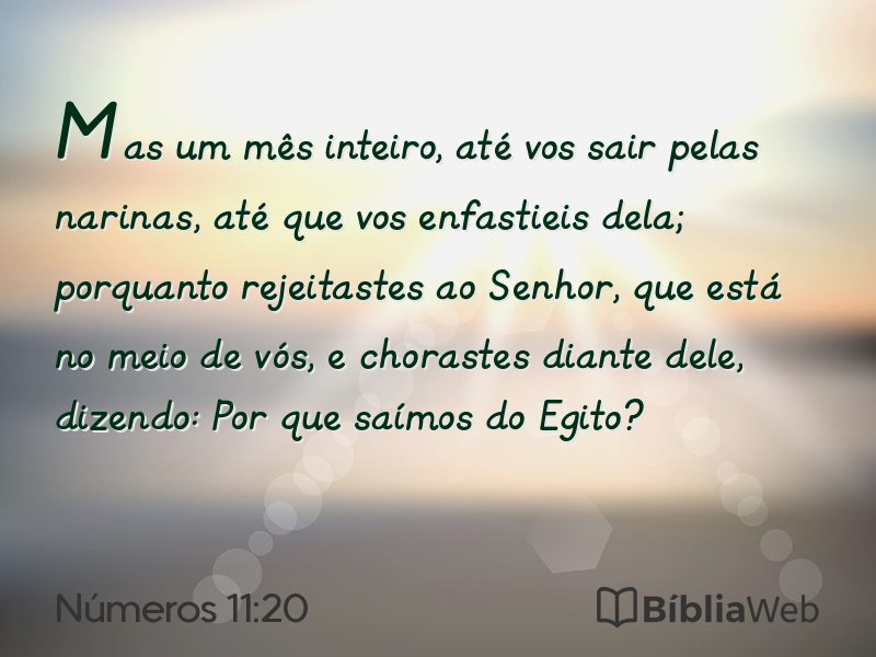 Números 11:20 em imagem para compartilhar
