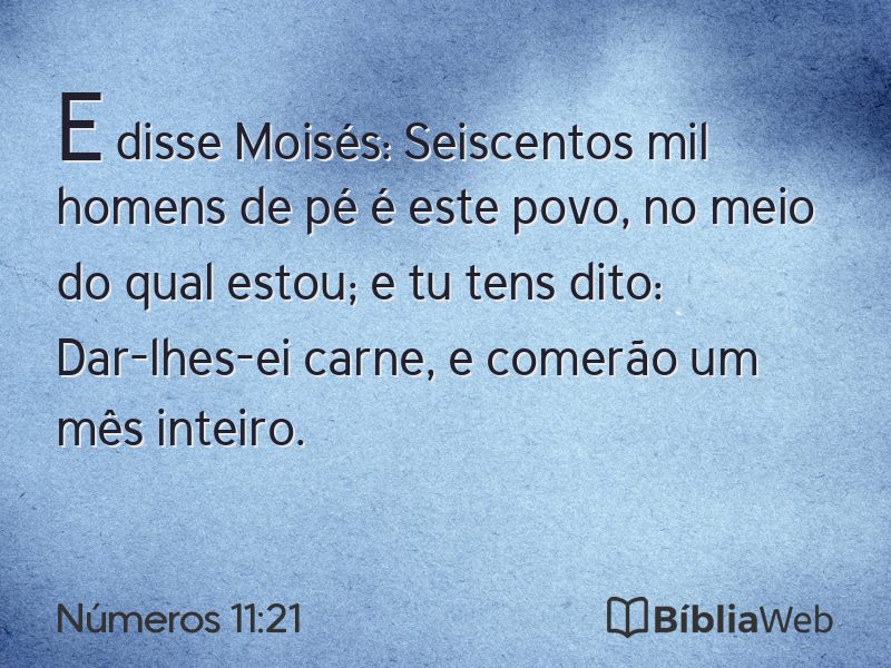 Números 11:21 em imagem para compartilhar