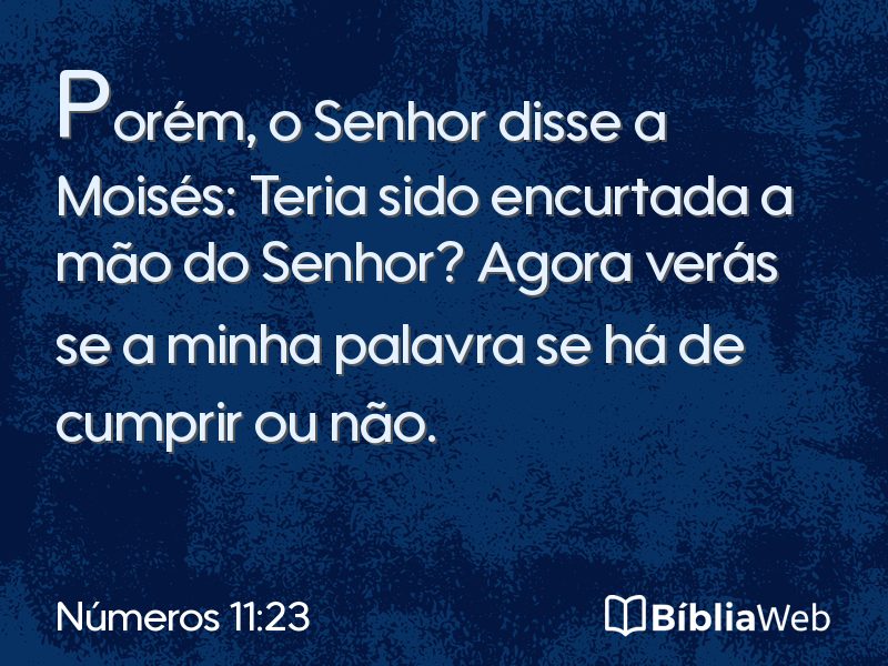 Números 11:23 em imagem para compartilhar