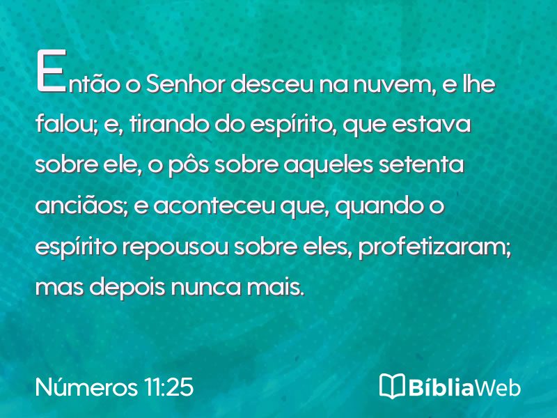 Números 11:25 em imagem para compartilhar