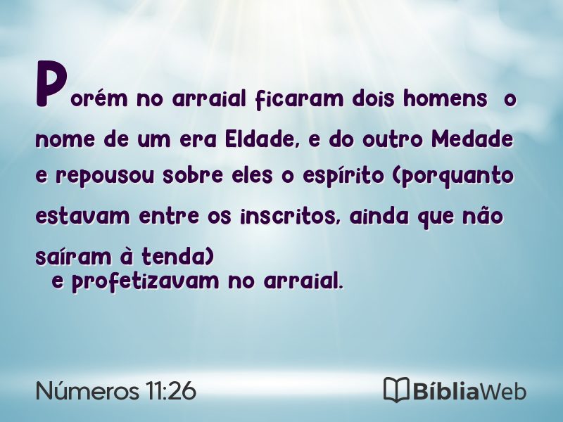 Números 11:26 em imagem para compartilhar
