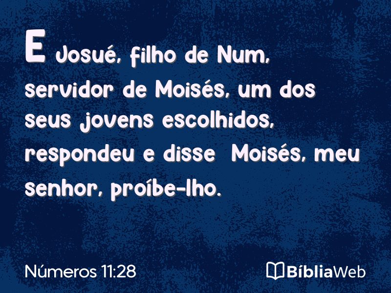 Números 11:28 em imagem para compartilhar