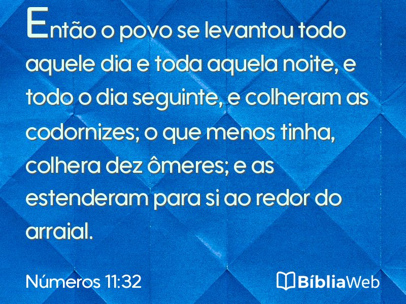 Números 11:32 em imagem para compartilhar
