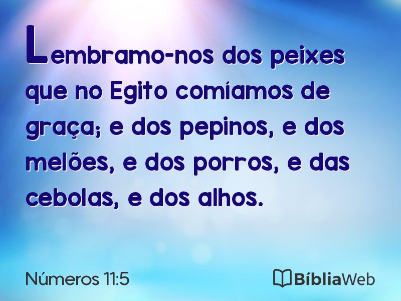 Números 11:5 em imagem para compartilhar