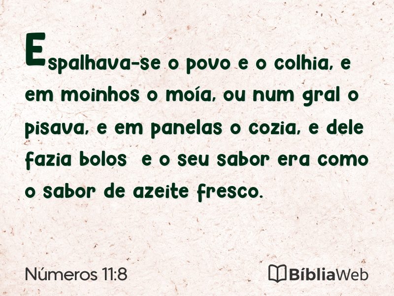 Números 11:8 em imagem para compartilhar