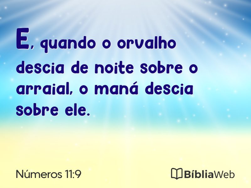 Números 11:9 em imagem para compartilhar