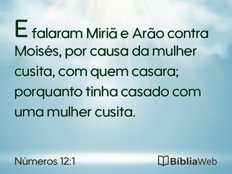 Números 12:1 em imagem para compartilhar