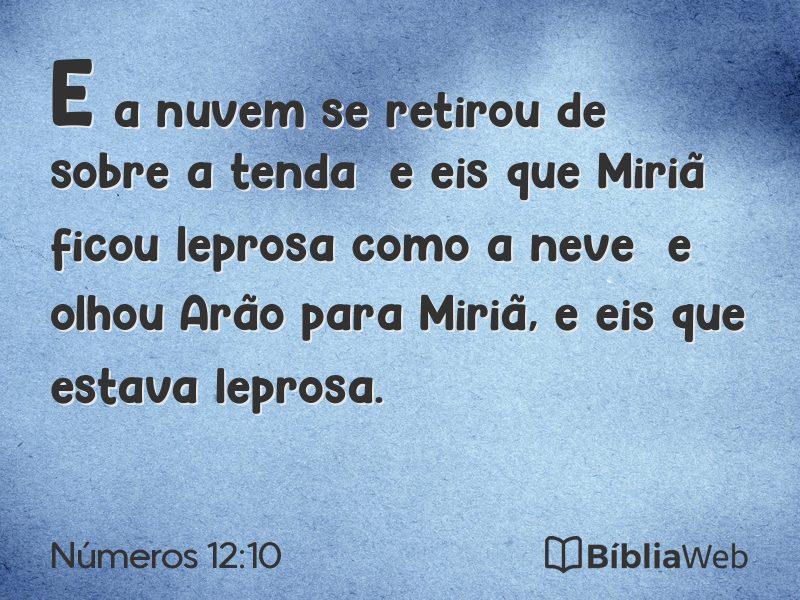 Números 12:10 em imagem para compartilhar