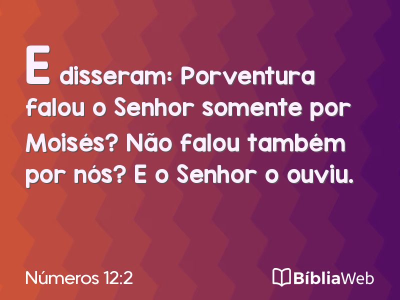 Números 12:2 em imagem para compartilhar