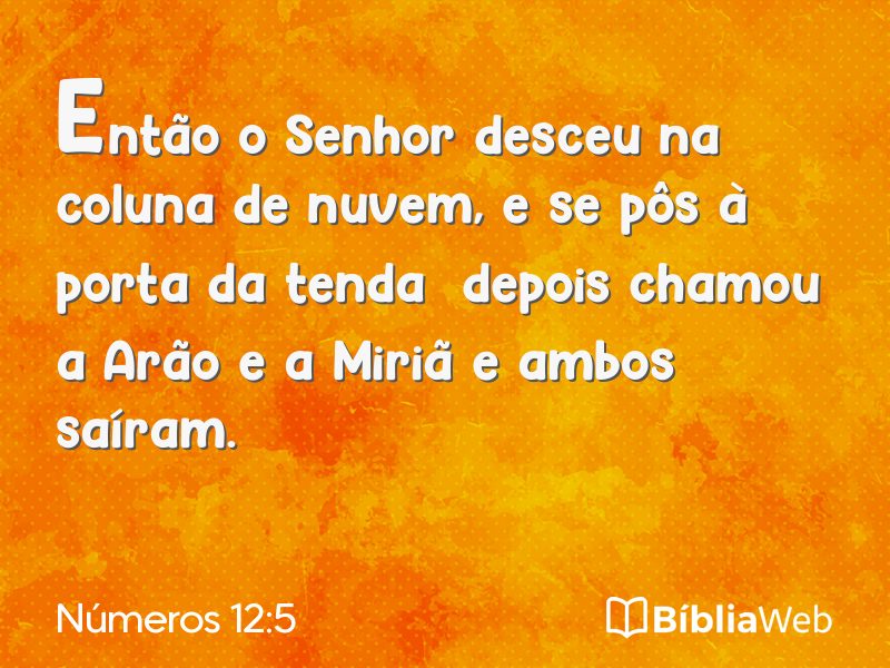 Números 12:5 em imagem para compartilhar