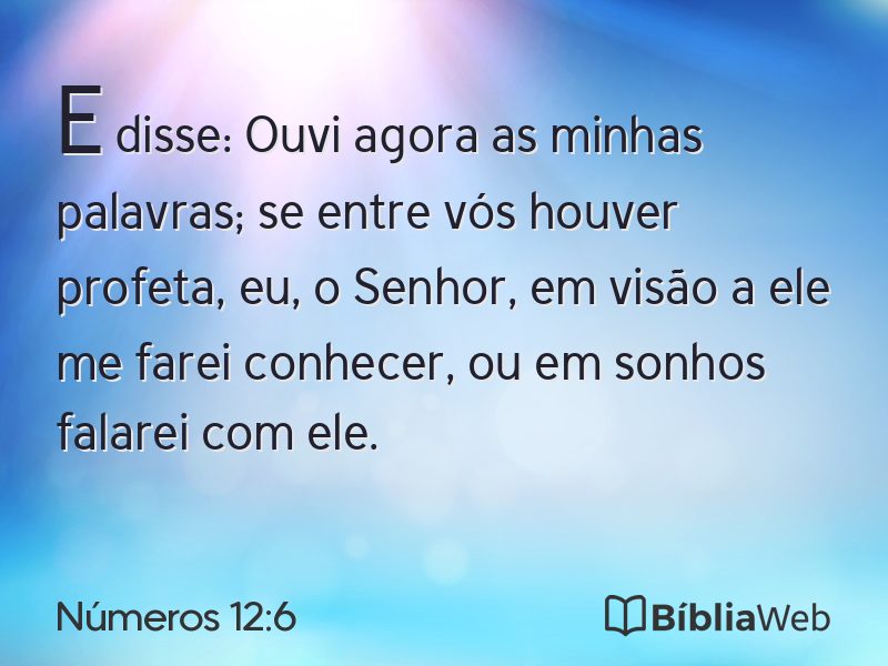Números 12:6 em imagem para compartilhar