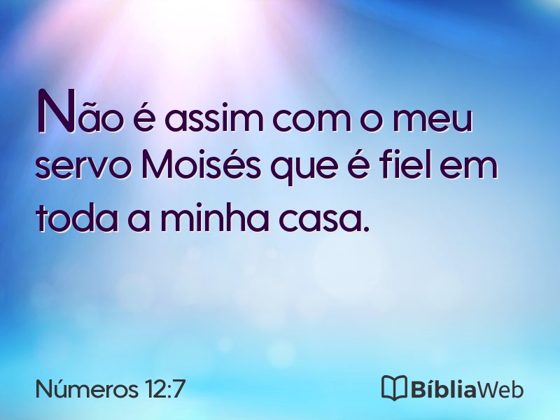 Números 12:7 em imagem para compartilhar