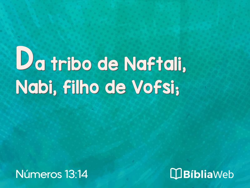 Números 13:14 em imagem para compartilhar
