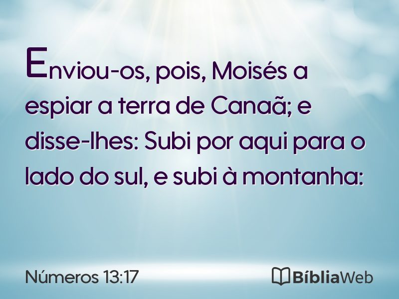 Números 13:17 em imagem para compartilhar