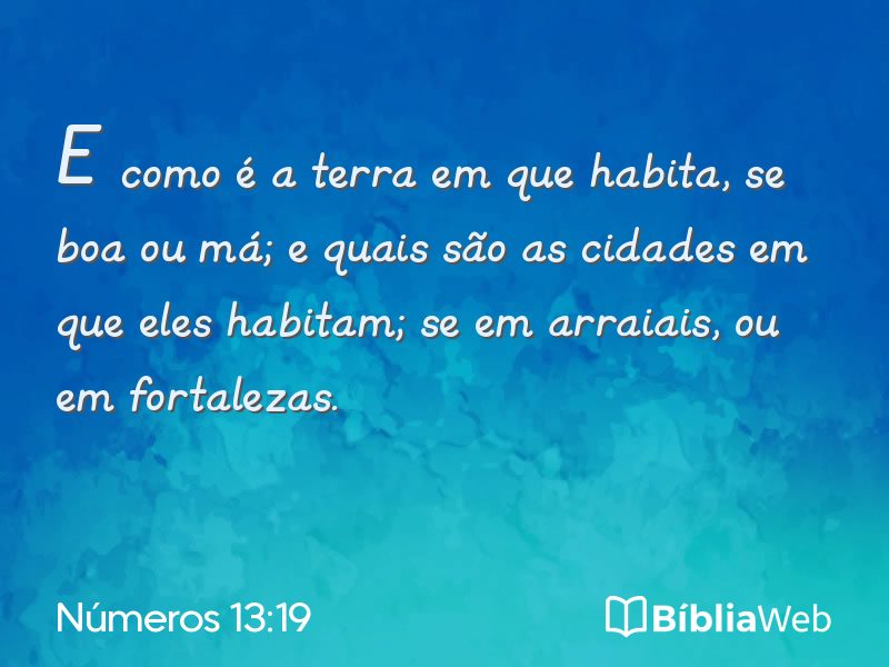 Números 13:19 em imagem para compartilhar