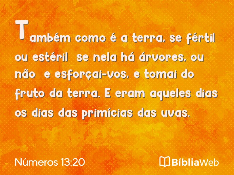 Números 13:20 em imagem para compartilhar