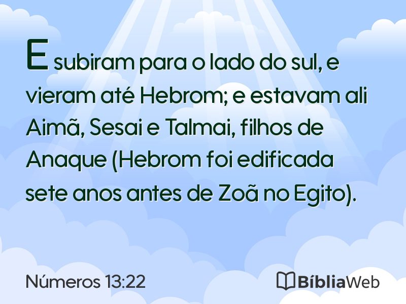 Números 13:22 em imagem para compartilhar