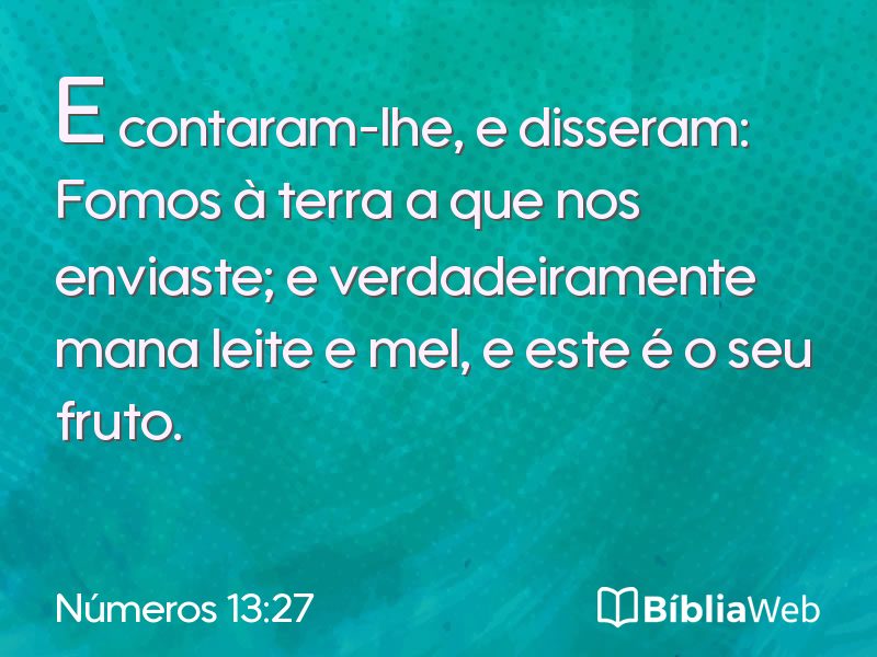 Números 13:27 em imagem para compartilhar