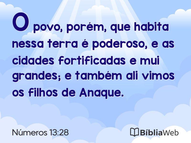 Números 13:28 em imagem para compartilhar