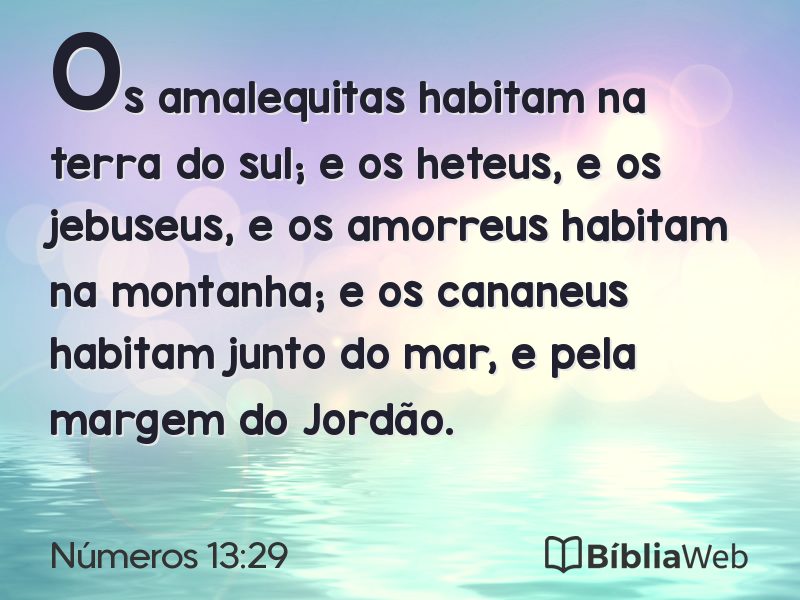 Números 13:29 em imagem para compartilhar