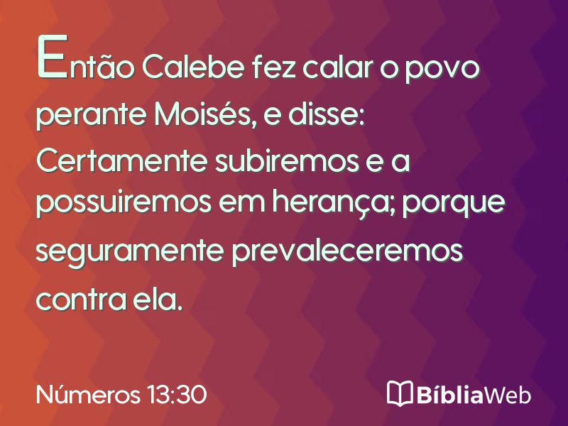 Números 13:30 em imagem para compartilhar