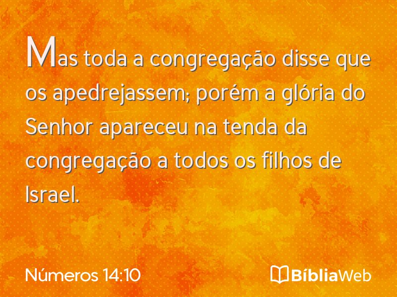 Números 14:10 em imagem para compartilhar