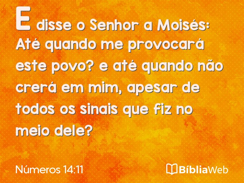 Números 14:11 em imagem para compartilhar