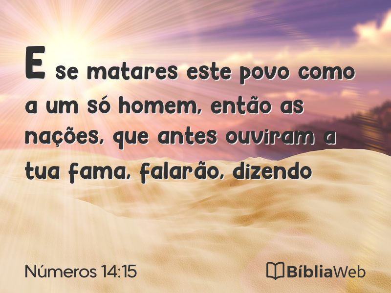 Números 14:15 em imagem para compartilhar