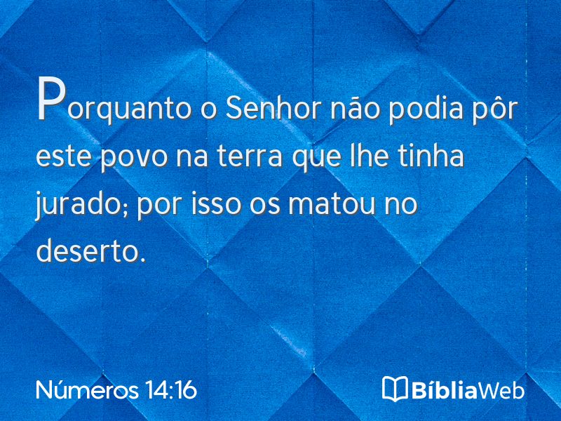 Números 14:16 em imagem para compartilhar