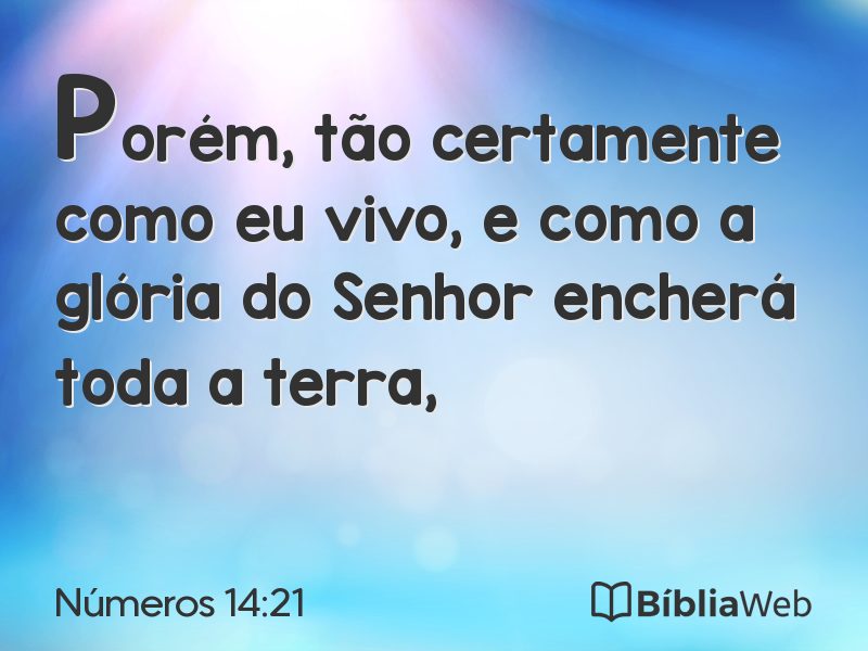 Números 14:21 em imagem para compartilhar