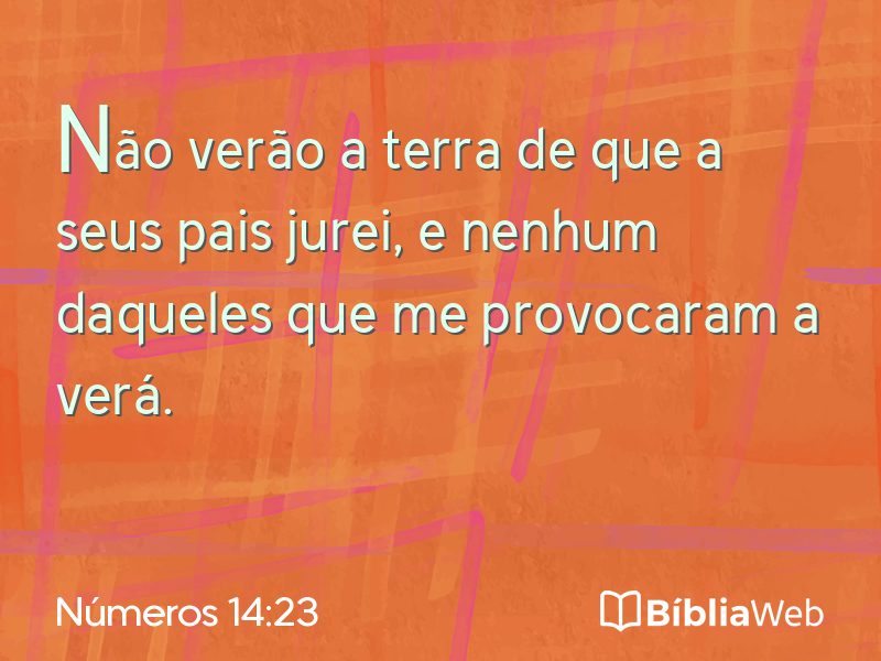 Números 14:23 em imagem para compartilhar