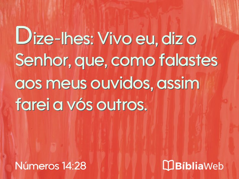 Números 14:28 em imagem para compartilhar