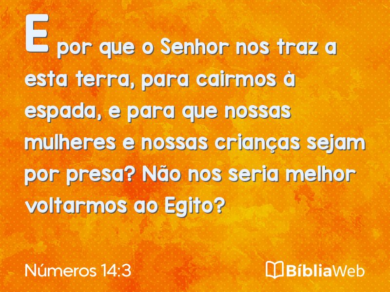 Números 14:3 em imagem para compartilhar
