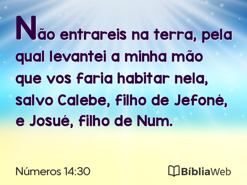 Números 14:30 em imagem para compartilhar