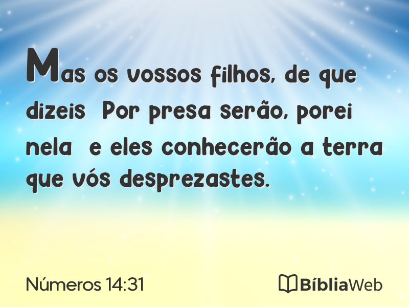 Números 14:31 em imagem para compartilhar