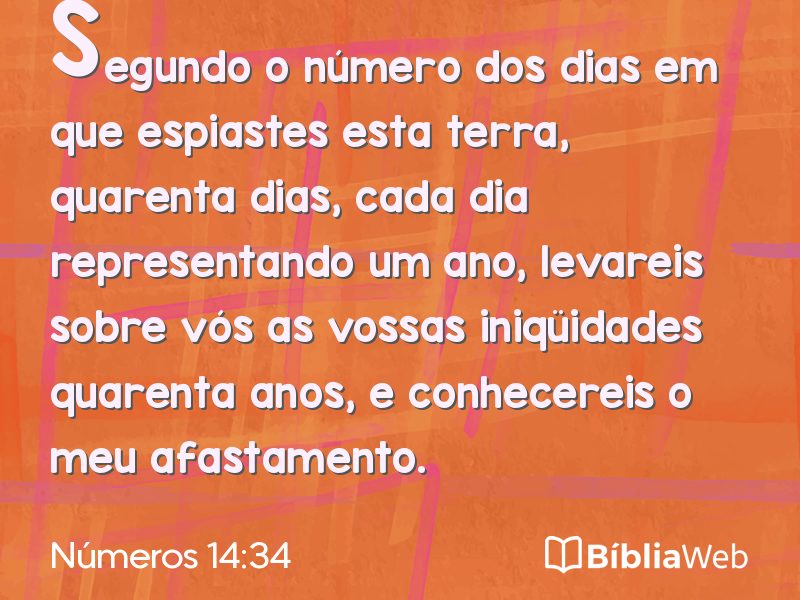 Números 14:34 em imagem para compartilhar