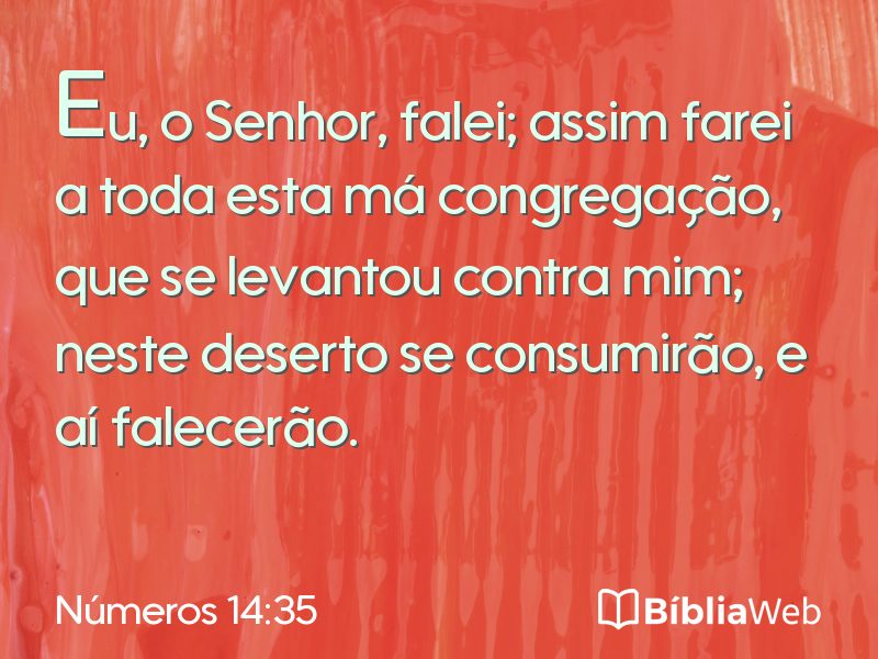 Números 14:35 em imagem para compartilhar