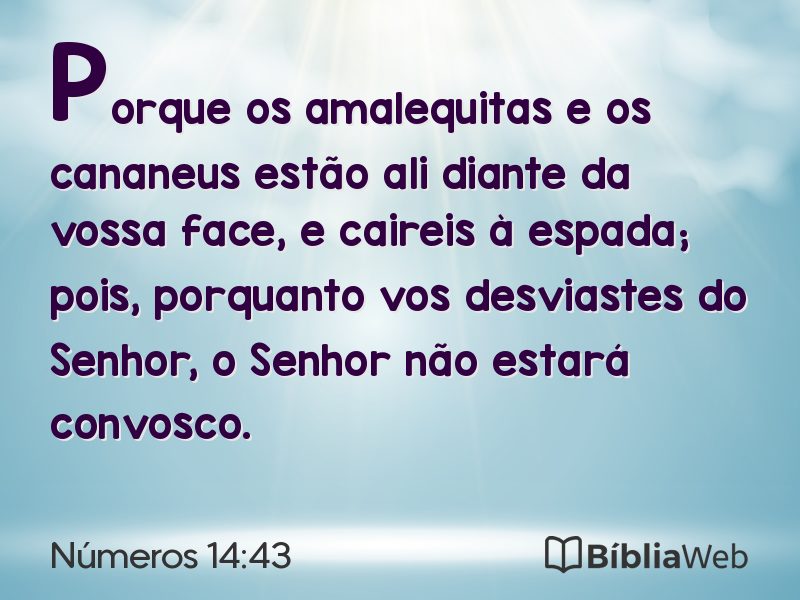 Números 14:43 em imagem para compartilhar