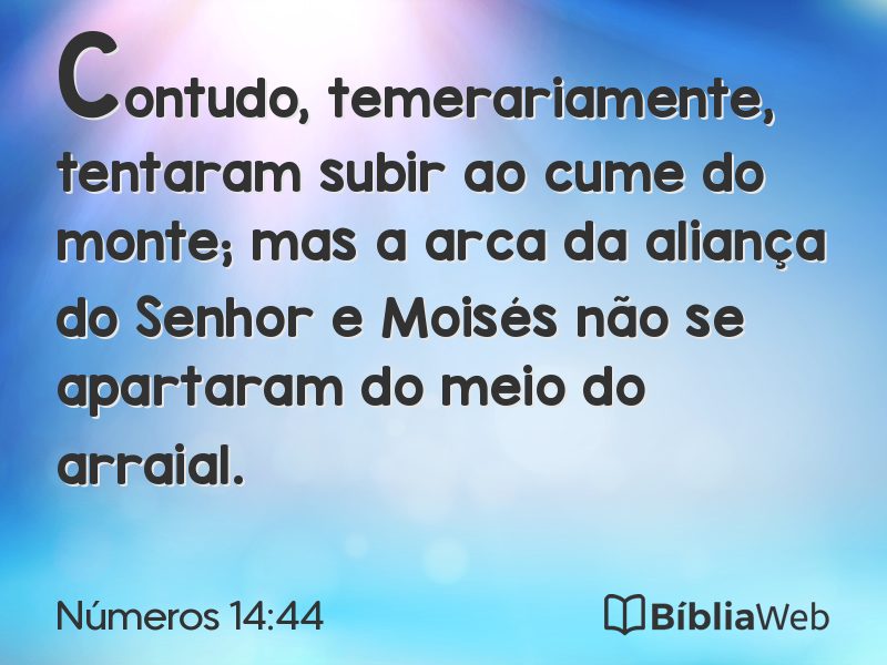 Números 14:44 em imagem para compartilhar