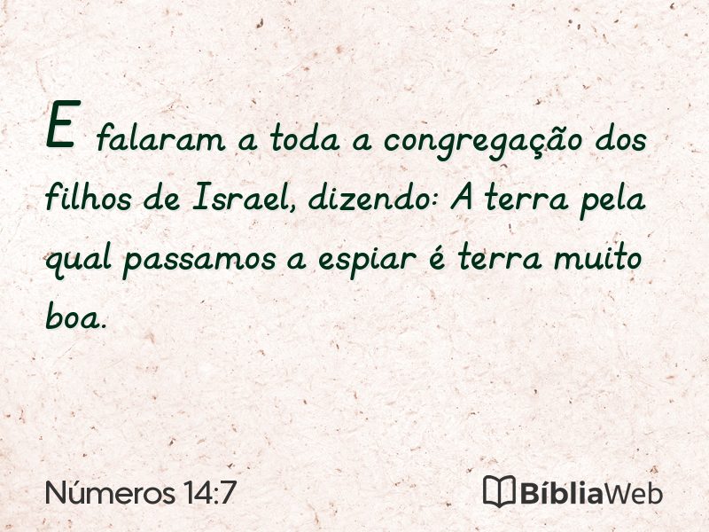 Números 14:7 em imagem para compartilhar