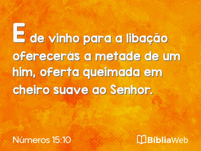 Números 15:10 em imagem para compartilhar