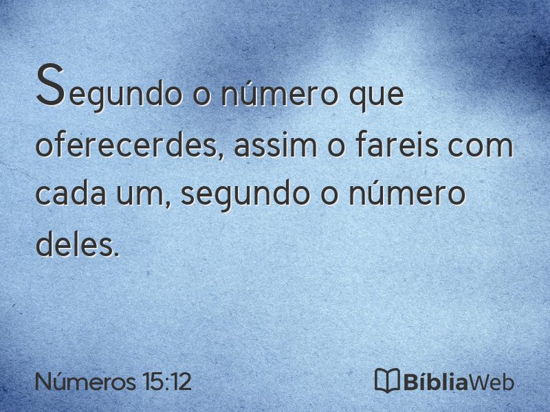 Números 15:12 em imagem para compartilhar