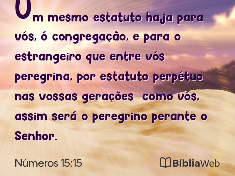 Números 15:15 em imagem para compartilhar