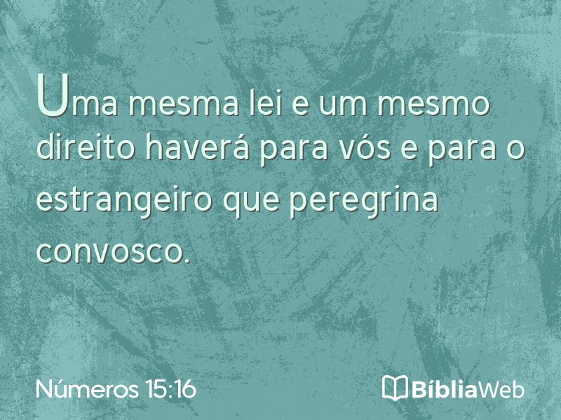 Números 15:16 em imagem para compartilhar